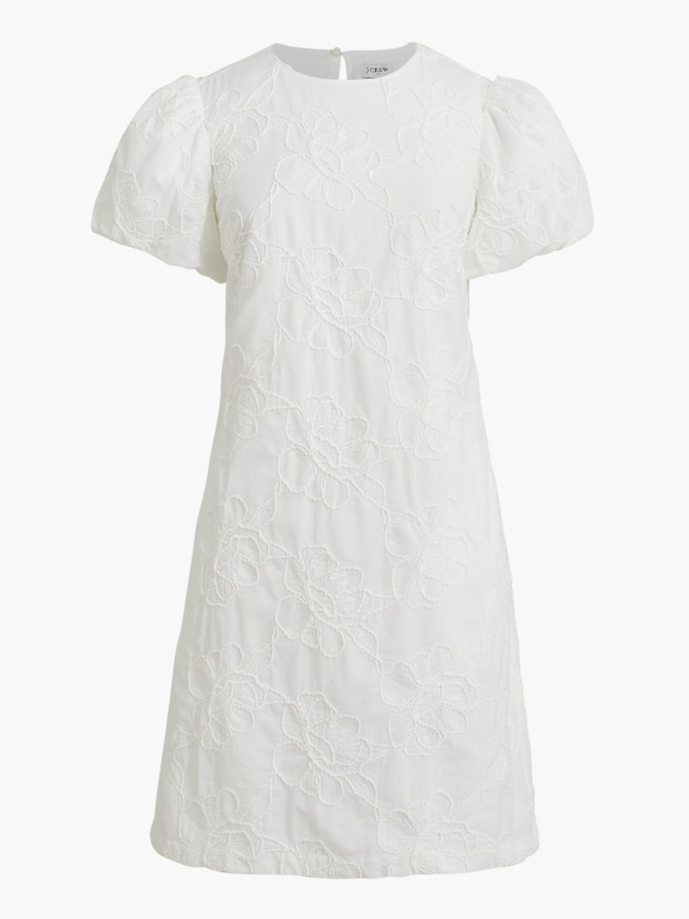 NWT J.Crew Factory Embroidered Puff-sleeve Mini Dress